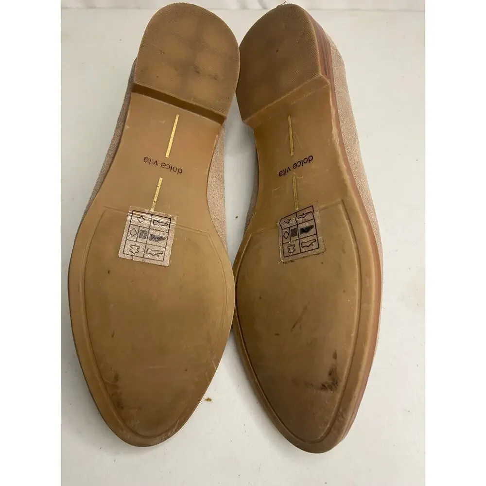 Women's Dolce Vita Loafers Slip On Calla Gray Suede Leather Work Casual Size 7